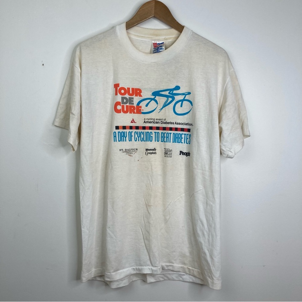 Vintage Tour De Cure Cycling Diabetes Tee T-Shirt